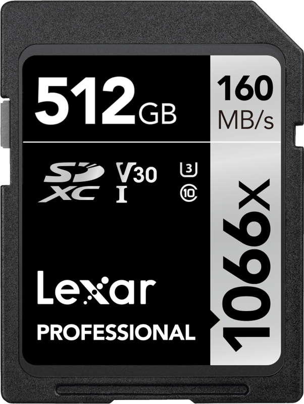 Lexar Pro 1066x SDXC U3 (V30) UHS-II R160:W120 512GB